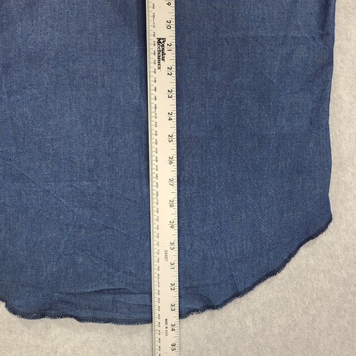 Wrangler Cowboy Cut Denim Western Shirt Mens Medium Blue LS Pearl Snap Buttons - Picture 17 of 21