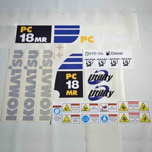 Komatsu PC18MR Decals Stickers Kit,Komatsu PC18MR Mini Excavator New Decal Kit - Bild 1 von 1