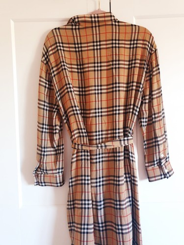 Burberry Beige Tartan Check Pure Silk Shirt Dress UK 10 US 8 IT 42 - Picture 6 of 12