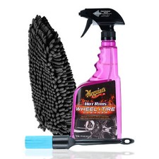 Auto Felgenreiniger Set Meguiars Hot Rims All Wheel Tire Cleaner Waschhandschuh