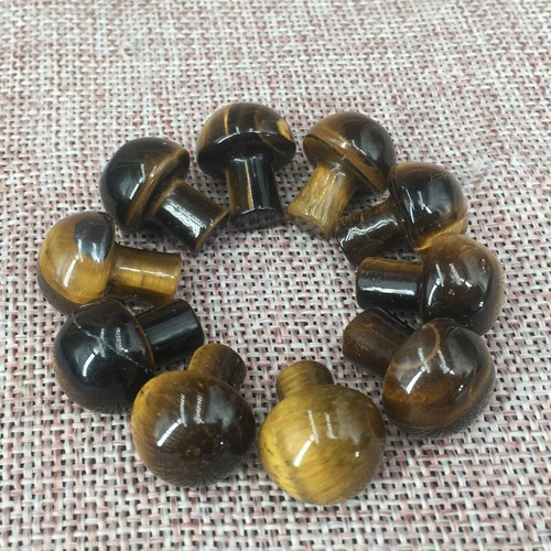 Mini hongo de cuarzo ojo de tigre natural cuarzo cristal regalo Reiki curación 5 piezas - Imagen 5 de 12
