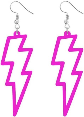 NEON LIGHTNING Flash Earrings Funky Kitsch 80s90s Punk Rock Bolt retro celebrate - Picture 56 of 79