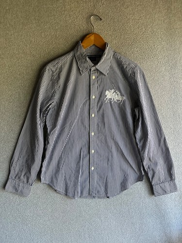 Vintage Ralph Lauren Sport Shirt Damen 14 gestreift Polo Pferde Stickerei