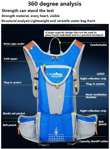 Zaino gilet idratante corsa 15 L all'aperto corsa ciclismo escursionismo borse arrampicata - Foto 6 di 28
