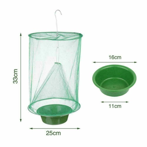4 X Reusable Fly Catcher Ranch Fly Trap Cage Net Pest Bug Trapper Outdoor Garden - Picture 11 of 12