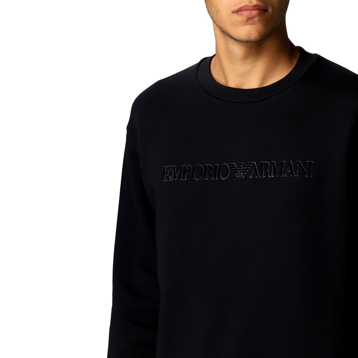 EMPORIO ARMANI◆スウェット NWT EMPORIO ARMANI SWEATSHIRT WITH MAXI EAGLE PRINT BLACK
