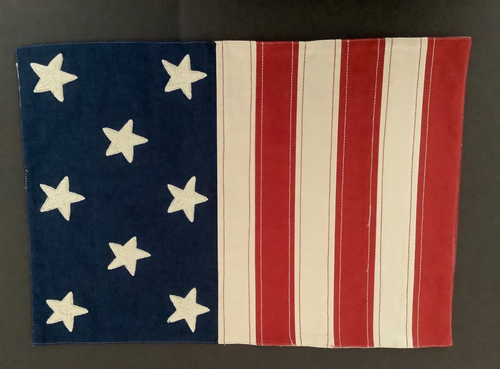 Nuevo Juego de Colchonetas Pottery Barn Bandera Americana/4 Bordados 100% Algodón Nuevo con Etiquetas - Imagen 2 de 4
