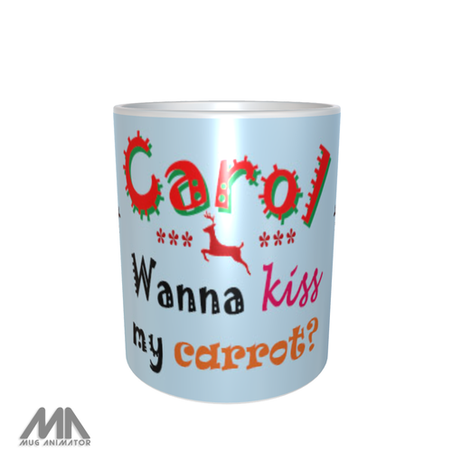 Taza de café personalizada TU NOMBRE His Her Christmas KISS MY ZANAHORIA regalo de Navidad - Imagen 4 de 14