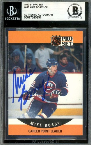 Mike Bossy Beckett BAS Signed 1990-91 Pro Set Autograph - Picture 1 of 2