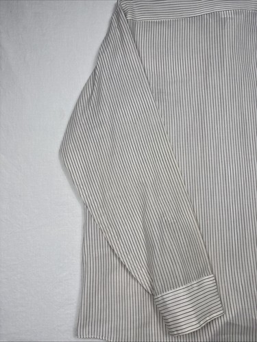 Vintage Sears Perma Prest Men's 16-32/33 White Striped Oxford Career Button Up - Picture 11 of 14