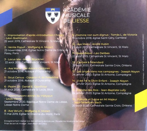 Académie Musicale de Liesse - Florilège d'œuvres sacrées - CD - Manécanterie - Picture 2 of 2
