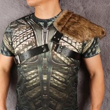 Knight Style Faux Fur Shoulder Armor Costume Suspender Shoulder Cosplay Costume