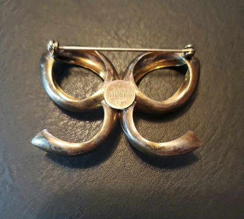 Vintage Napier Sterling Silver 925 Vermeil Bow Brooch  - Picture 2 of 6