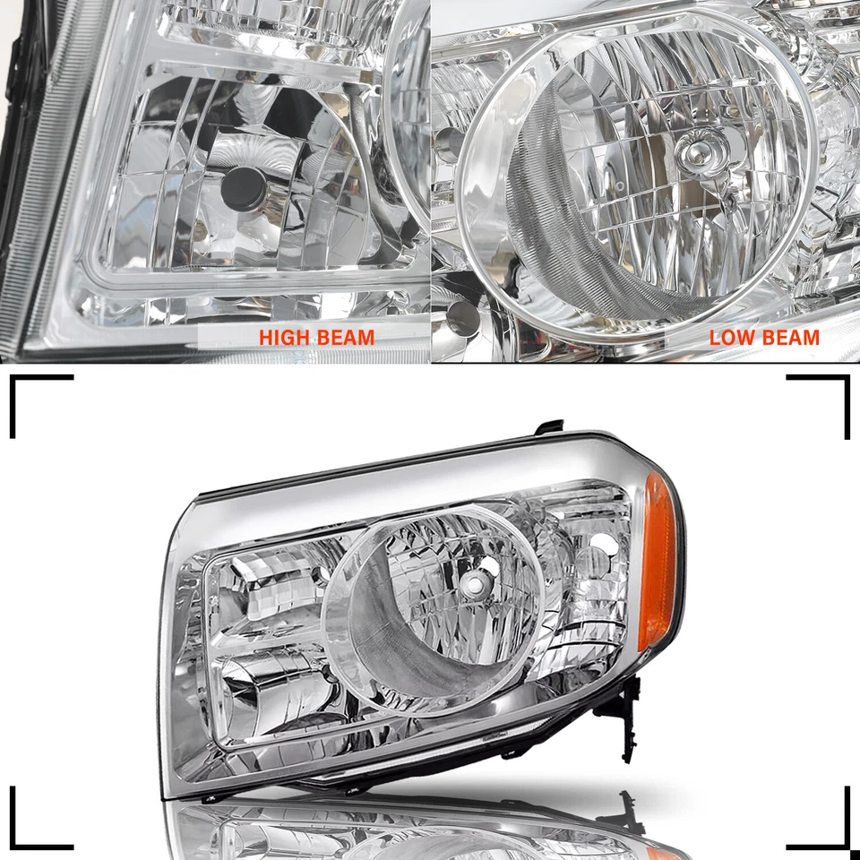 For 2009 2010 2011 Honda Pilot Halogen Headlights Assembly Pair — 第 2/4 张图片