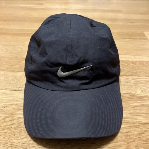 Nike Storm-Fit Golf Hat Cap Strap Back Black Swoosh Logo Curved Bill Waterproof