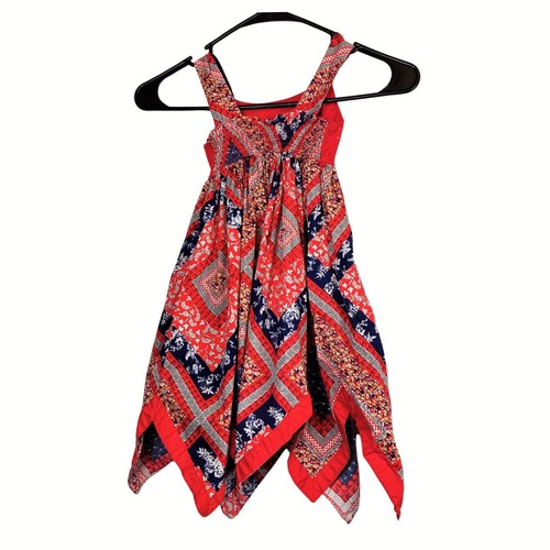 Blueberi Boulevard Girls Patchwork Handkerchief Hem Sundress 4T July 4th Western - Picture 2 of 3
