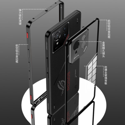For Asus ROG Phone 9 Pro Hybrid Metal Bumper Magnetic Back Glass