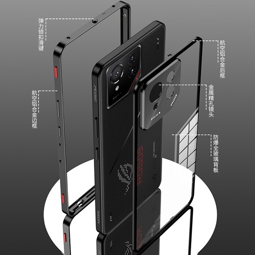 For Asus ROG Phone 9 Pro Hybrid Metal Bumper Magnetic Back Glass Cover Case - Picture 5 of 17