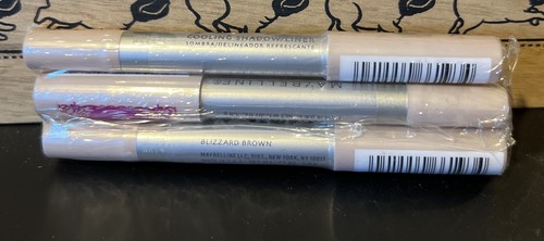 Lot of 3 Maybelline Cool Effect Cooling Eye Shadow / Liner BLIZZARD BROWN #28 - Picture 2 of 2