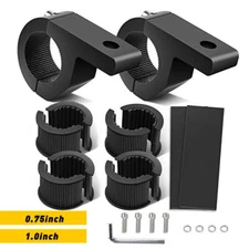 360-Degree 0.75/1/1.25" ATV UTV Off-Road Light Bar Clamp Mount Bracket Holder