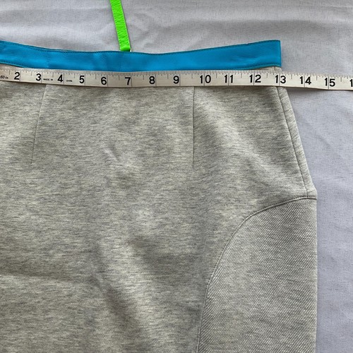 Opening Ceremony Skirt Gray Pencil Paneled Womens Size 2 Goat Leather Trim - Picture 5 of 9
