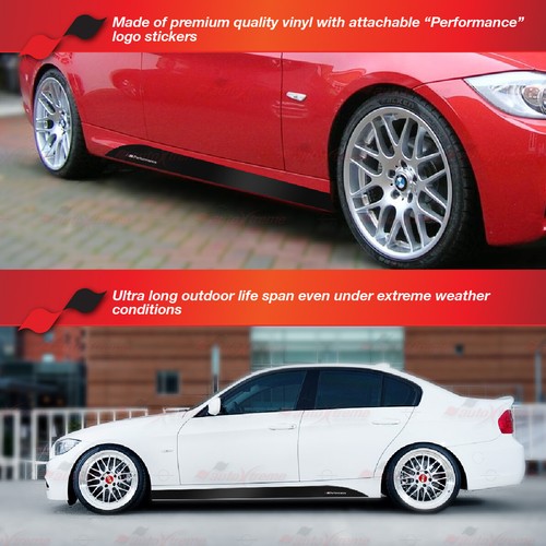 Seitenschweller Streifen 5D CARBON MUSTER Aufkleber für BMW E90 E91 E92 E93 3er - Bild 5 von 10