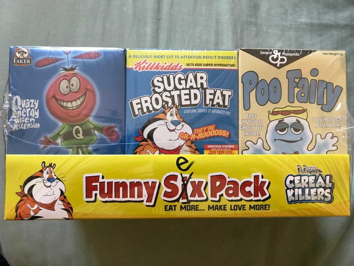 Ron English ロン・イングリッシュ × POPAGANDA Cereal Killers Black Light Magic Funny Six Pack Set ポップアガンダ 6個セットフィギュア Cereal Killers Funny Six Pack Blacklight Magic by Ron