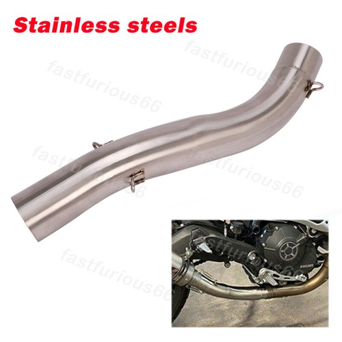 For Ducati Monster 797 Scrambler 800 821 Mid Exhaust Link Pipe Connect 51MM Tips - Picture 1 of 8