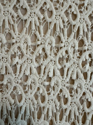 Union of Angels Beige Crochet Long Sleeve Cotton Blend Knee Length Boho Dress - Picture 8 of 8