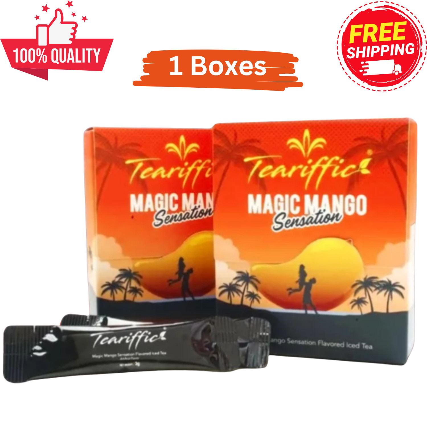 Teariffic Magic Mango Sensation Sexual Hombres Hierba Energía Café 1 Caja (12 Sobres)