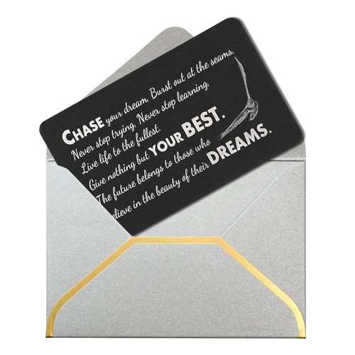 Eloxiertes Aluminium "Chase Your Best Dream" Gravur Brieftasche Einsatz Karte Andenken - Bild 15 von 18