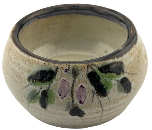 Kylemore Abbey Irland Schale Kunstkeramik handbemalt lila Blumen auf creme - Bild 1 von 5