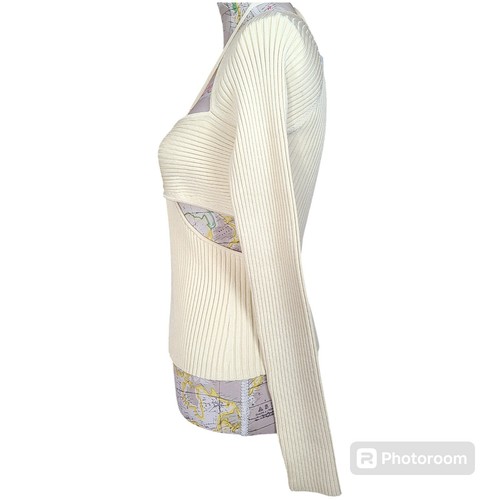 Neu mit Etikett Jonathan Simkhai Elnor Neckholder-Pullover mit Cut-Outs Größe Large getrocknete Ananas - Bild 8 von 12