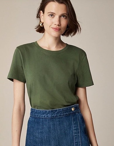 NEW J Crew  XS Vintage Jersey Classic Fit Crewneck T-Shirt Utility Green Tee - Picture 2 of 4