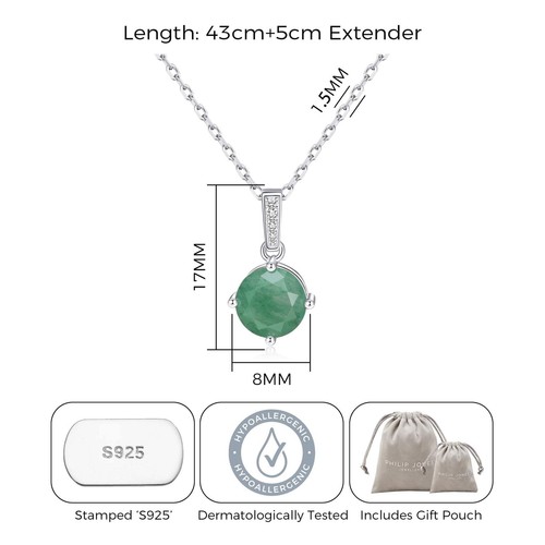 Sterling Silver Green Aventurine Gemstone Necklace - Picture 3 of 7
