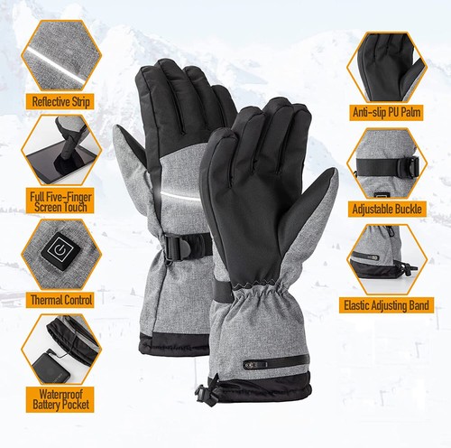 Motorbike Heated Motorcycle Gloves Electric USB Rechargeable Thermal Waterproof - Picture 13 of 17