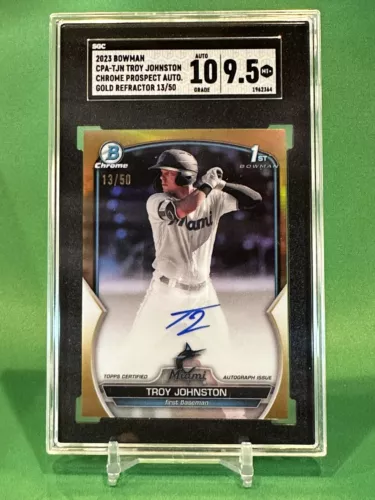 2023 Bowman Chrome TROY JOHNSTON 1st Auto Gold Refractor /50 SGC 9.5/10 Rookie