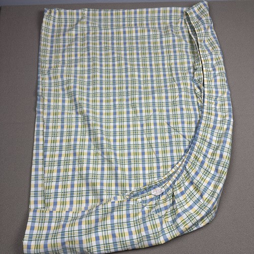 Waverly Claire's Check Full Sheet Set Blue Violets Yellow Plaid Floral 2pc - Picture 6 of 8
