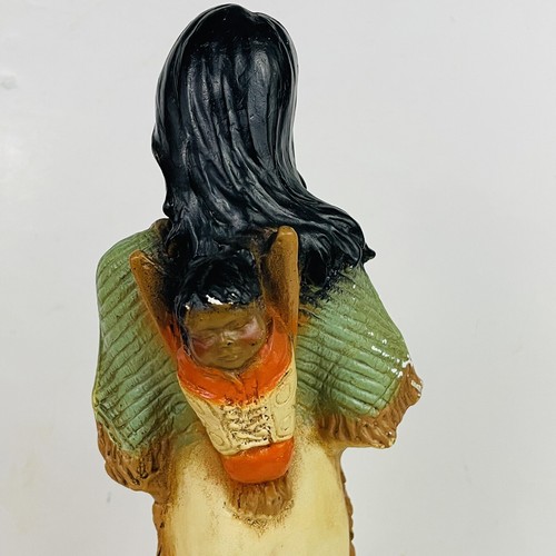 "Estatua vintage de mujer india nativa americana 14"" graznido con papoose homco 1980" - Imagen 8 de 11