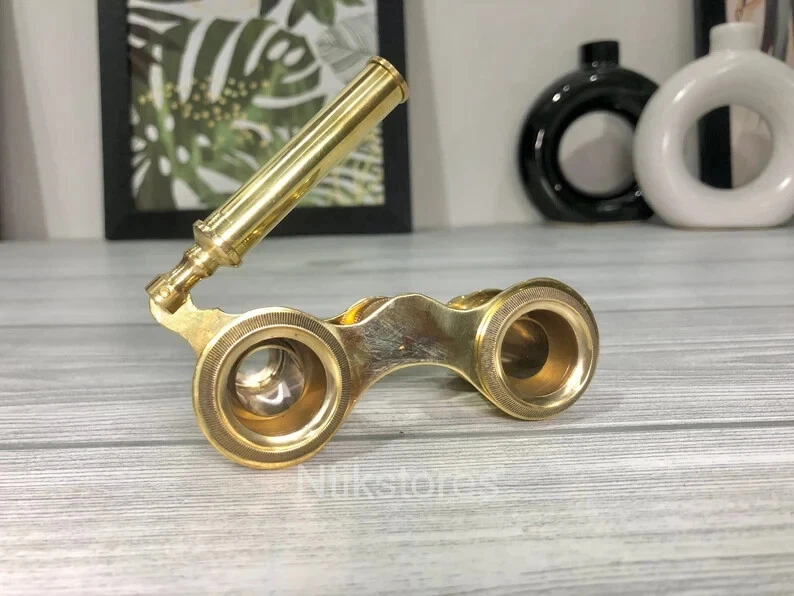 Handmade Binocular Polished Antique Nautical Opera Glasses Spyglass Scouts Solid - Image 2 of 4