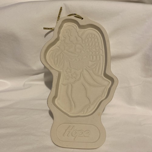 Molde de galletas LONGABERGER cerámica ángel de Navidad ESPERANZA 1994 usado