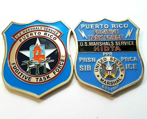 Huge 60mm US MARSHALS FUGITIVE TASK FORCE Challenge Coin PUERTO RICO HIDTA ICE - Picture 3 of 6