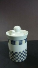 Dansk Checkar Blue Sugar bowl & lid