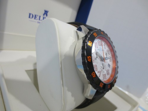 Delbana Men's 54601 Porto Chronograph Swiss Made Leather Band 46mm Watch  - Picture 6 of 12