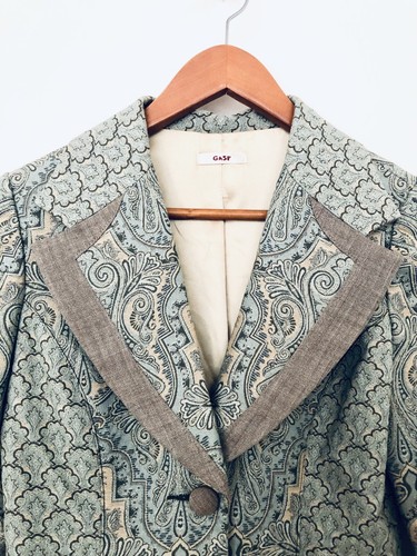 GASP Beautiful Womens Soft Green Jacket/Blazer Two Tone Pattern Size 6 Lined - Picture 4 of 12