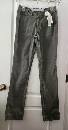 WORN JEANS Women's Stretch Pants Mid Rise Straight-leg Green Size 4/27