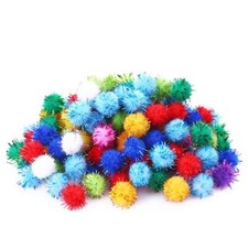 100PCS 1.5 INCH Cat Toy Balls Extra Large Sparkly Cat's Favorite Chase Glitte...
