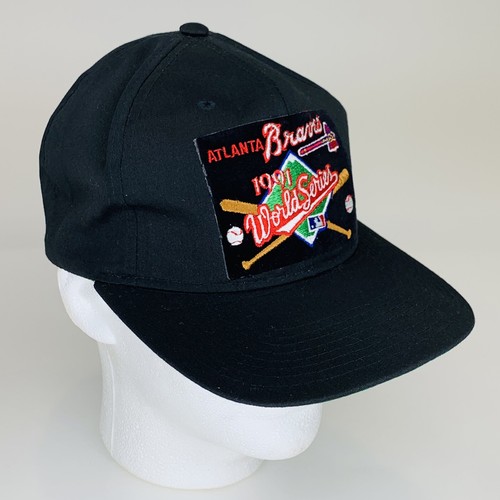 Atlanta Braves 1991 World Series Hat Cap Black SnapBack Twins NWT Vintage 90s - Picture 2 of 12