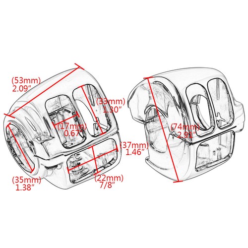 Chrome Hand Controls Switch Housing Covers w/6pcs Button Caps For Harley Touring - Picture 3 of 16