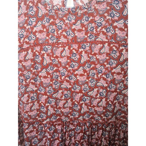 Knox Rose Boho Tiered Mid Short Swing Dress Sweet Chili Paisley Print NWT Size S - Picture 8 of 9